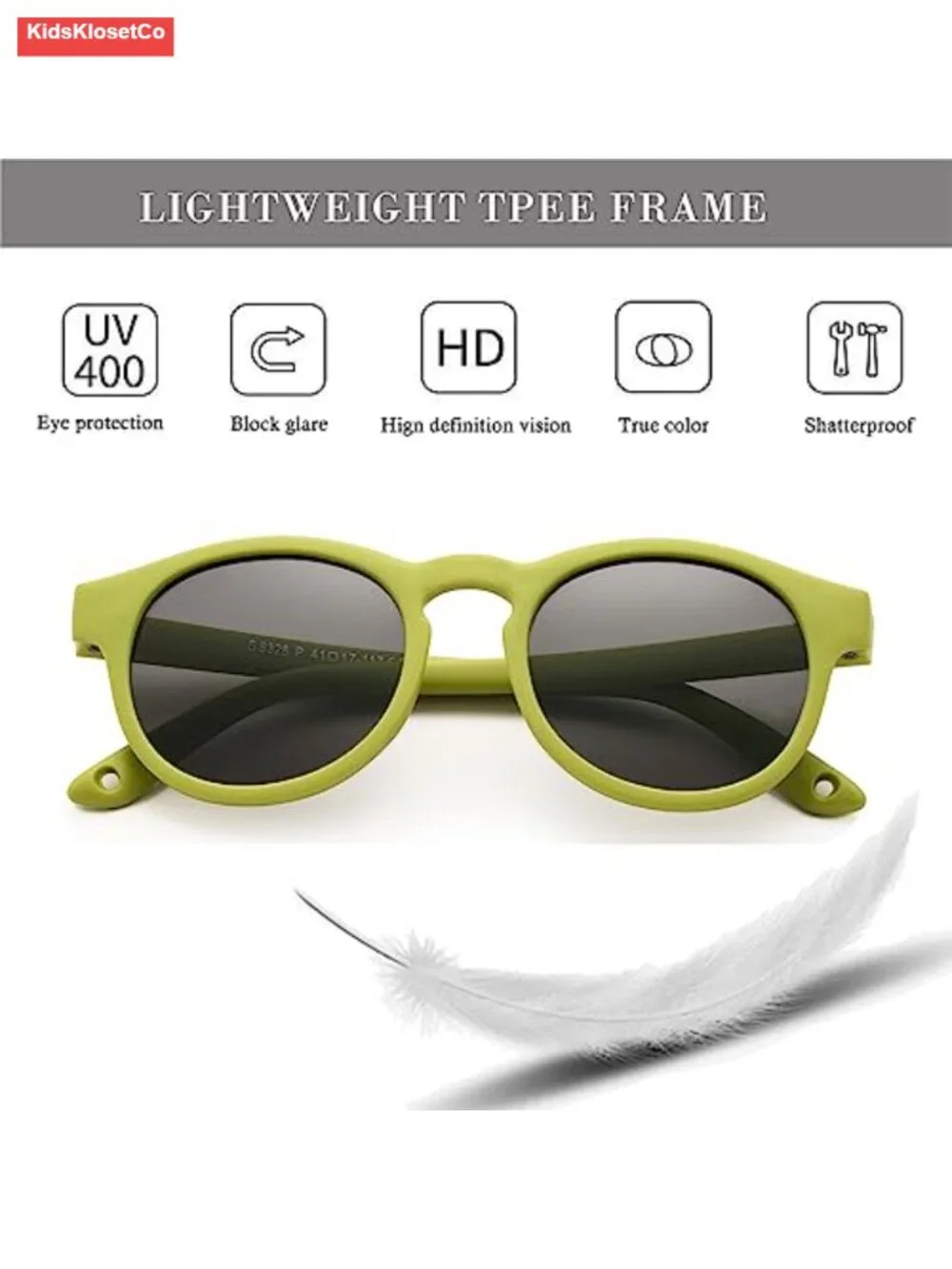 Polarized Baby Sunglasses with Strap, TPEE Flexible Frame, UV400 Protection for
